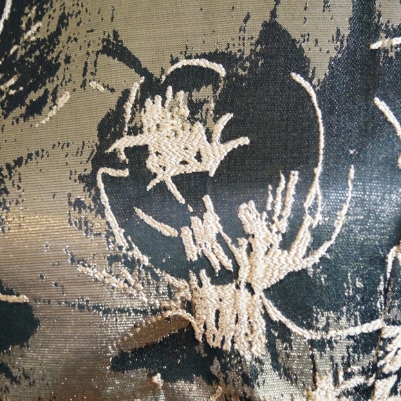 Aidan Mattox Black and Gold Rose Brocade Dress - Picture 3 of 9